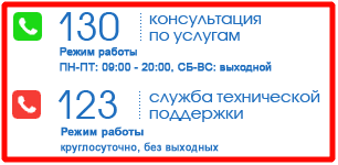 Номера для получения технической поддержки и консультации